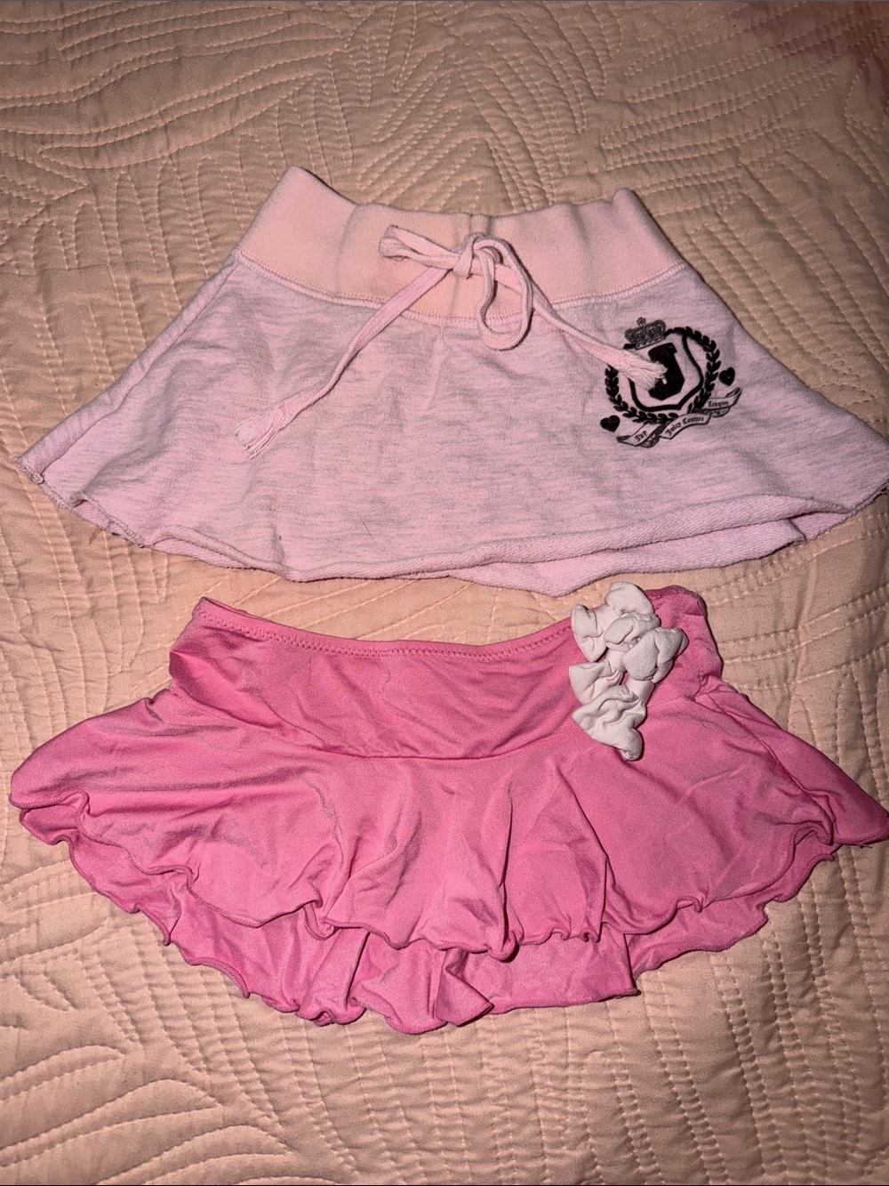 Juicy Couture Pink and Light Pink Girls Skirt Set